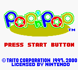 Pop'n Pop title screen for GameBoy Color